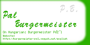 pal burgermeister business card